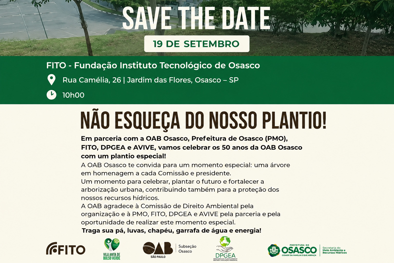 Plantio de 100 árvores em comemoração aos 50 anos da OAB Osasco